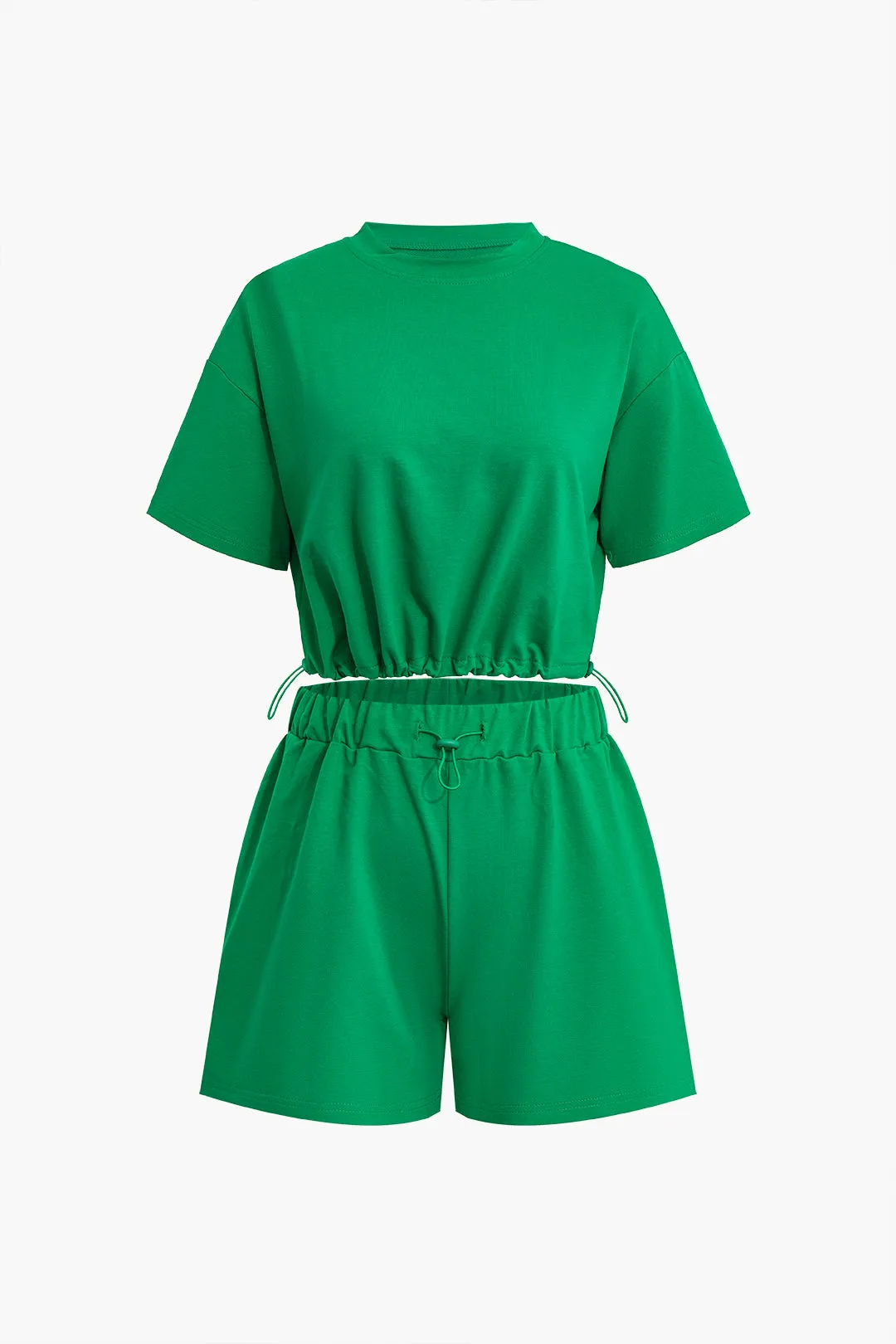Drawstring Short Sleeve Top And Shorts Set sold by Micas