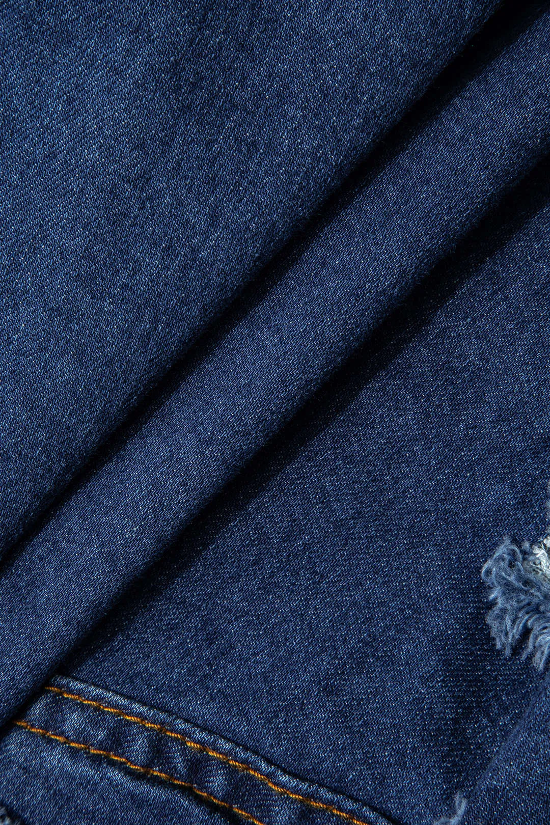 Denim Ripped Contrast High Waist Shorts sold by Micas product image thumbnail 4