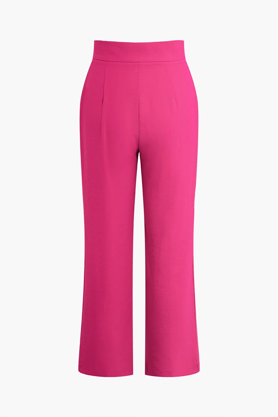 Ruched High-Waisted Straight Pants sold by Micas product image thumbnail 2