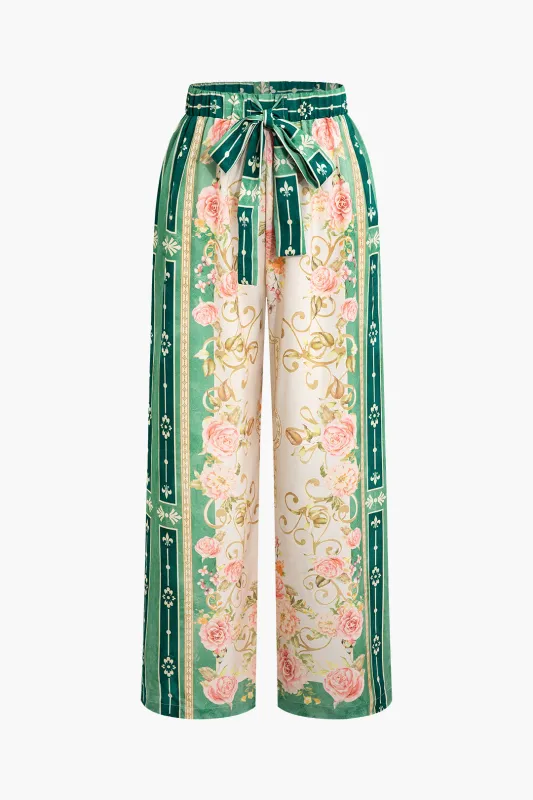 Floral Print Tie-Up Pants sold by Micas