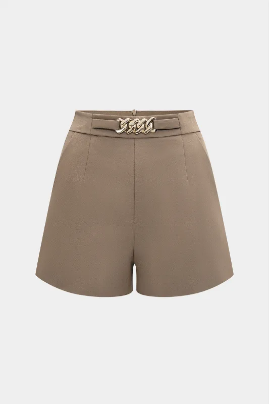 Chain Decor High Waist Shorts sold by Micas