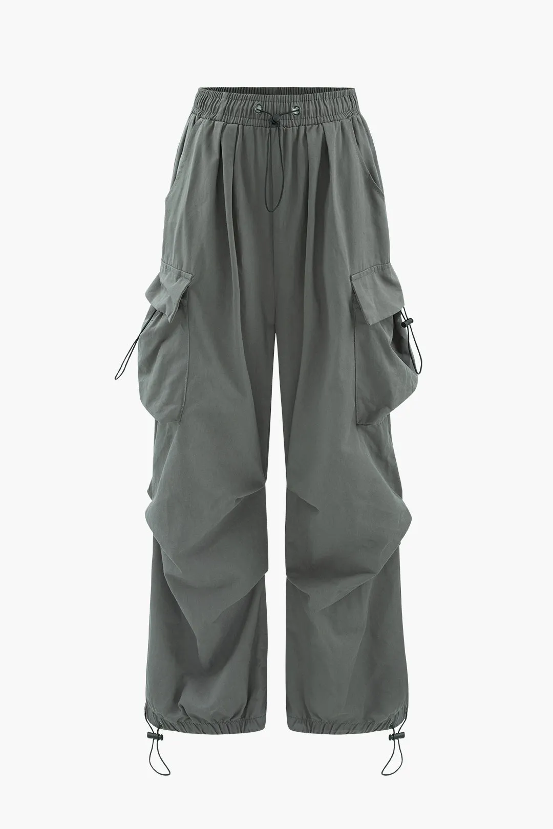 Multi-Pocket Ruched Drawstring Pants sold by Micas