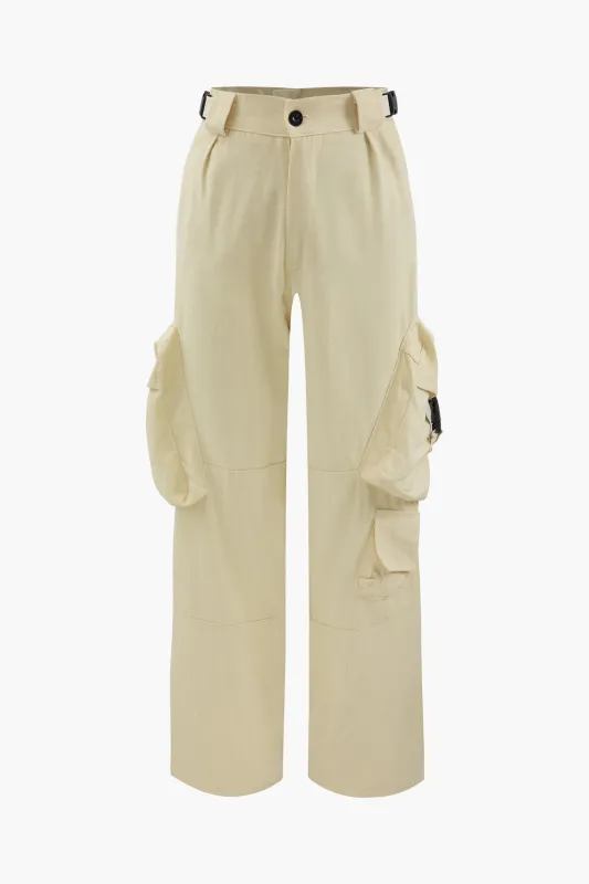 Solid Zipper Workwear Pants sold by Micas