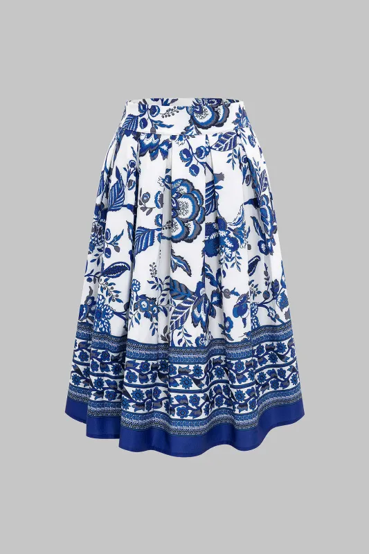 Floral Print Ruched Skirt sold by Micas