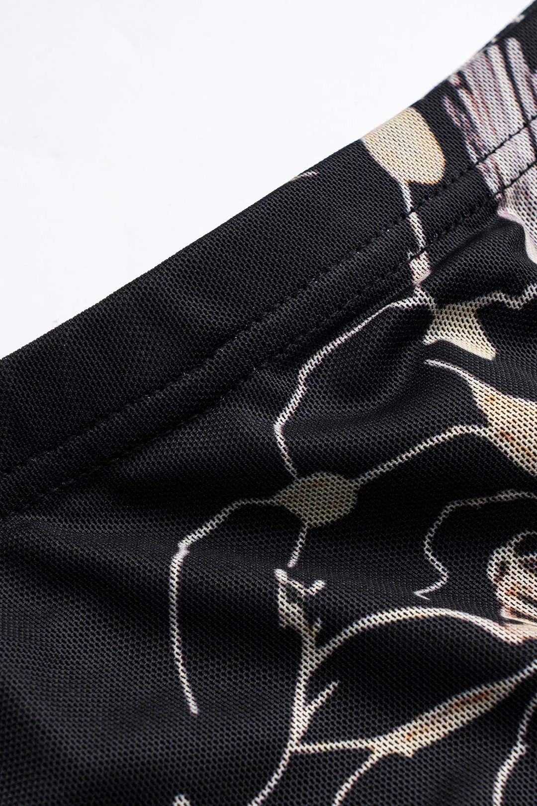 Mesh Floral Print Contrast Low Waist Skirt sold by Micas product image thumbnail 3