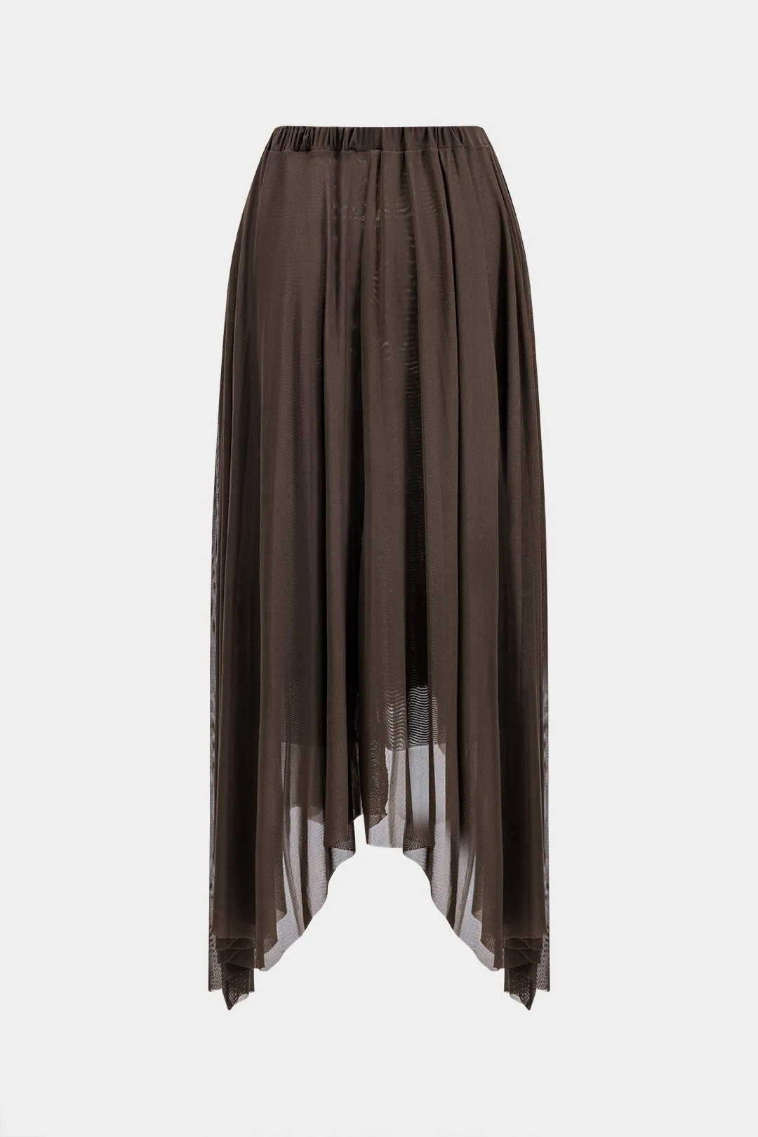 Mesh Pleated Asymmetrical Skirt sold by Micas