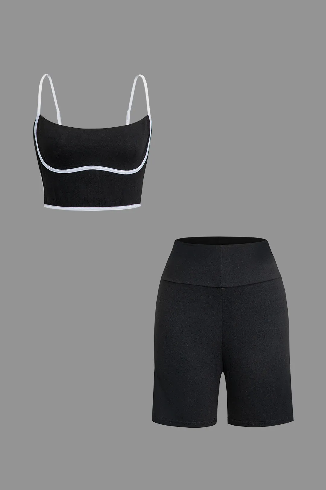 Contrast Sleeveless Cami Top And Shorts Set sold by Micas