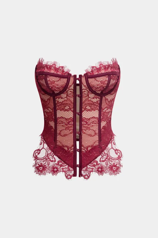 Lace Button Strapless Tube Top sold by Micas