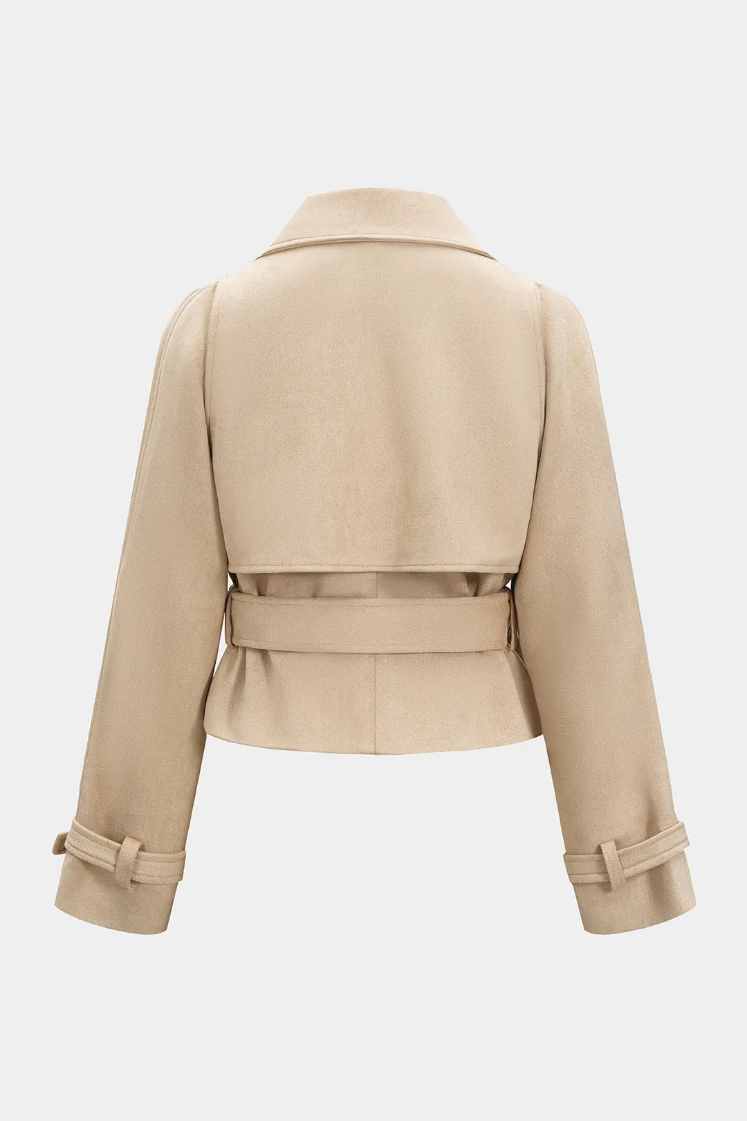 Suede Lapel Belted Jacket sold by Micas product image thumbnail 2