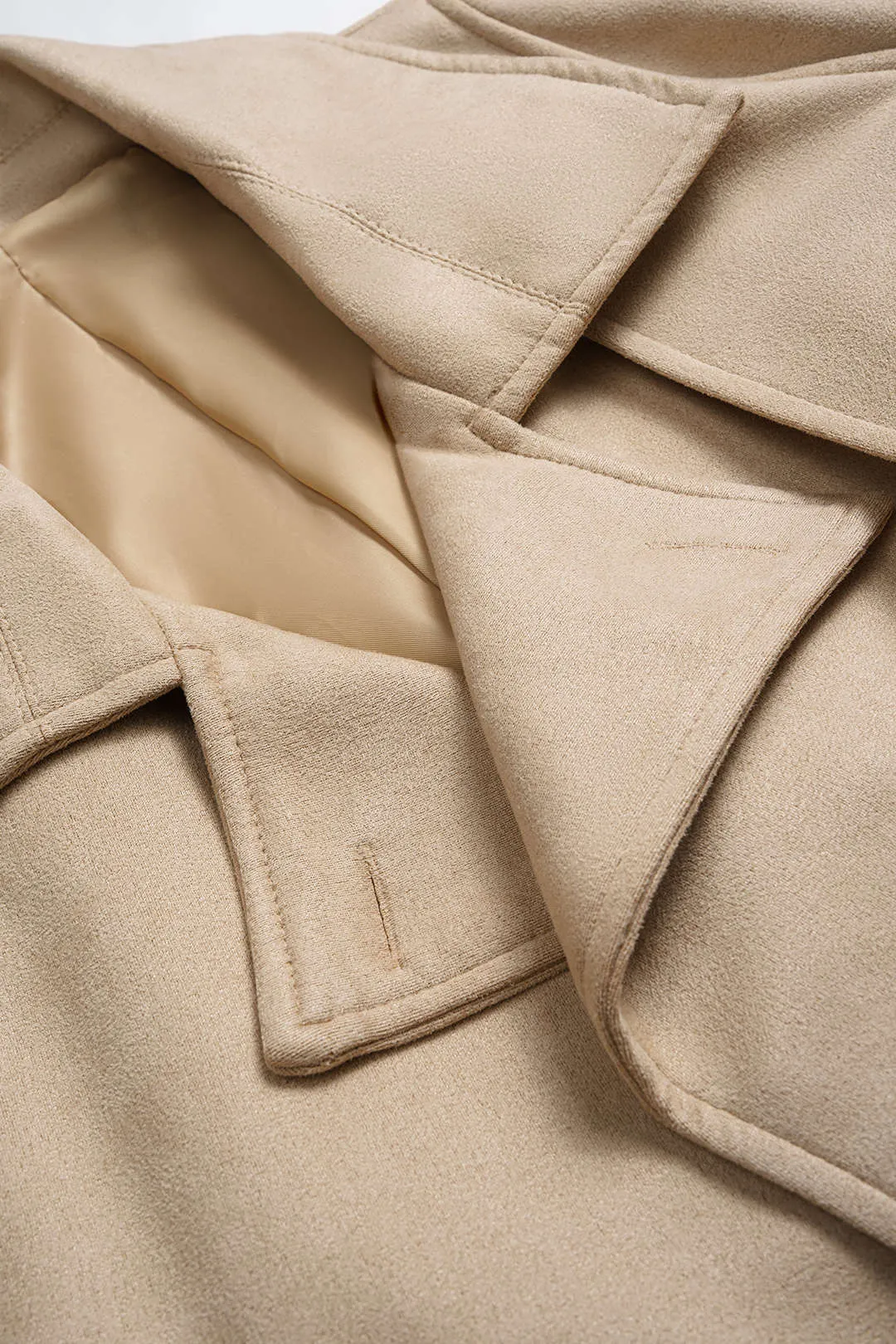 Suede Lapel Belted Jacket sold by Micas product image thumbnail 3