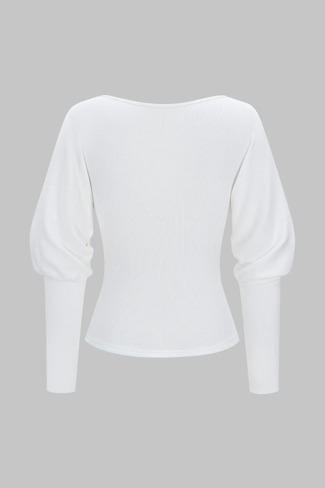 V-Neck Ruched Long-Sleeve Sweatshirt sold by Micas product image thumbnail 2