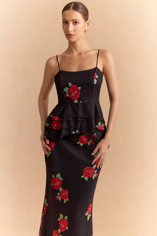 Floral Print Chiffon Ruched Zipper Slip Cami Top sold by Micas