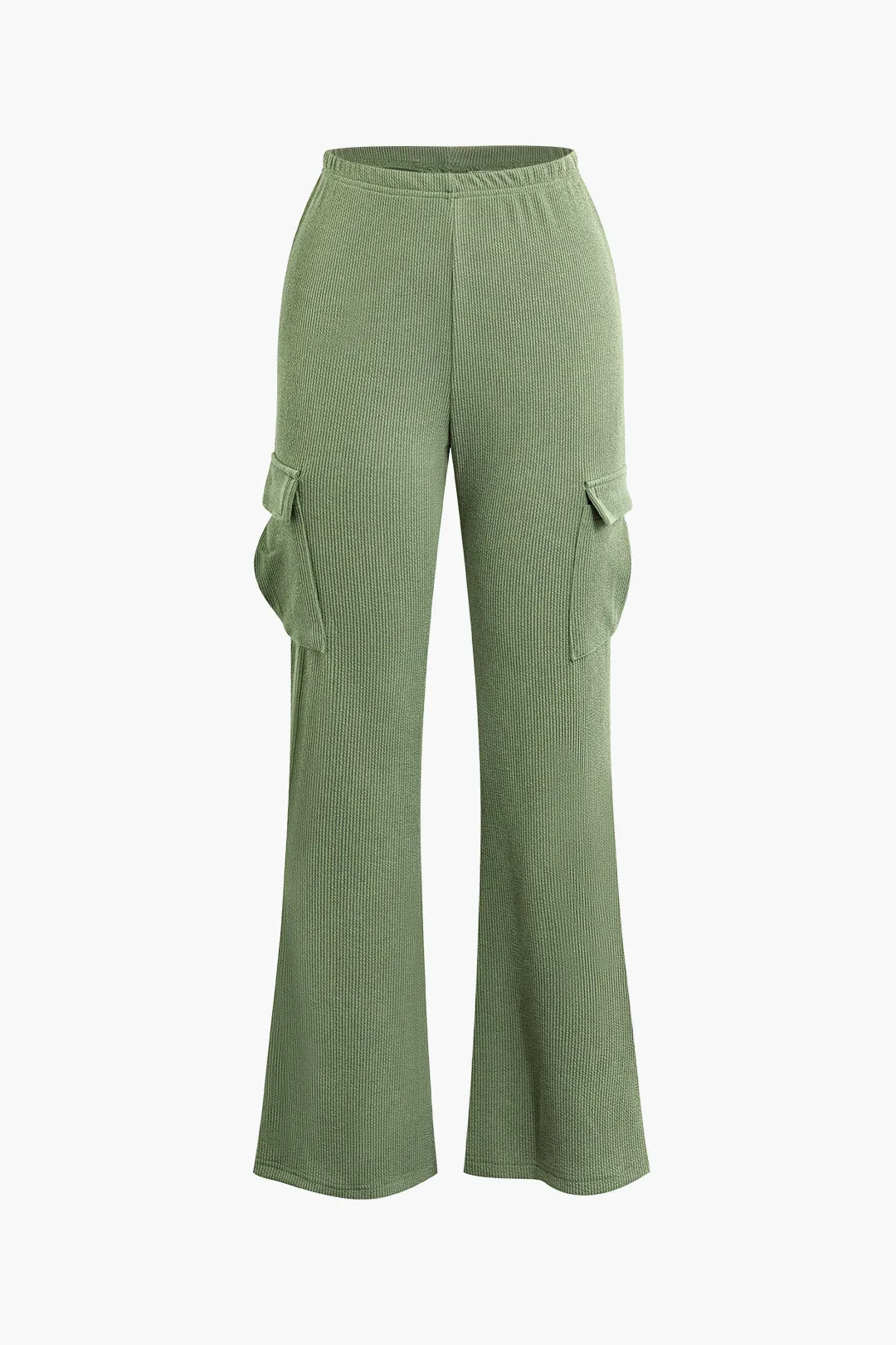 Stripes Short Sleeves Top And High Waist Pocket Pants Set sold by Micas product image thumbnail 4