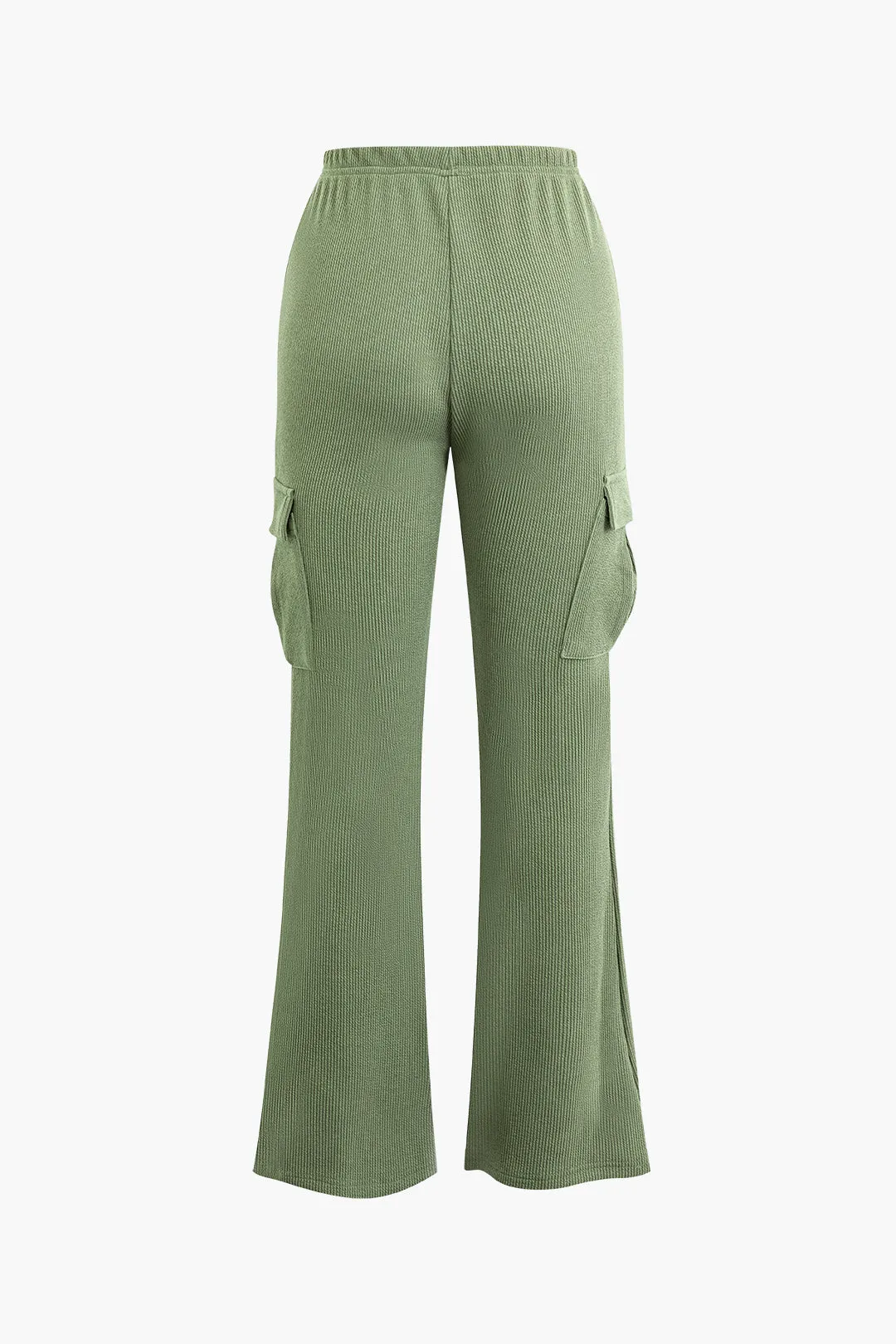 Stripes Short Sleeves Top And High Waist Pocket Pants Set sold by Micas product image thumbnail 5