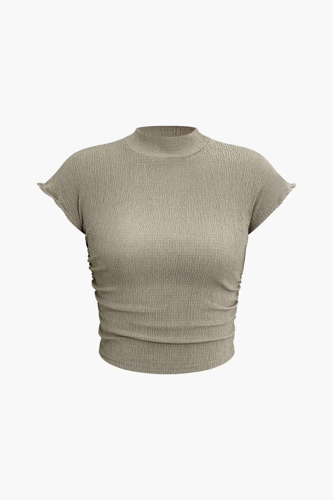 Half-High Collar T-Shirt And Drawstring High Waist Pants Set sold by Micas product image thumbnail 2