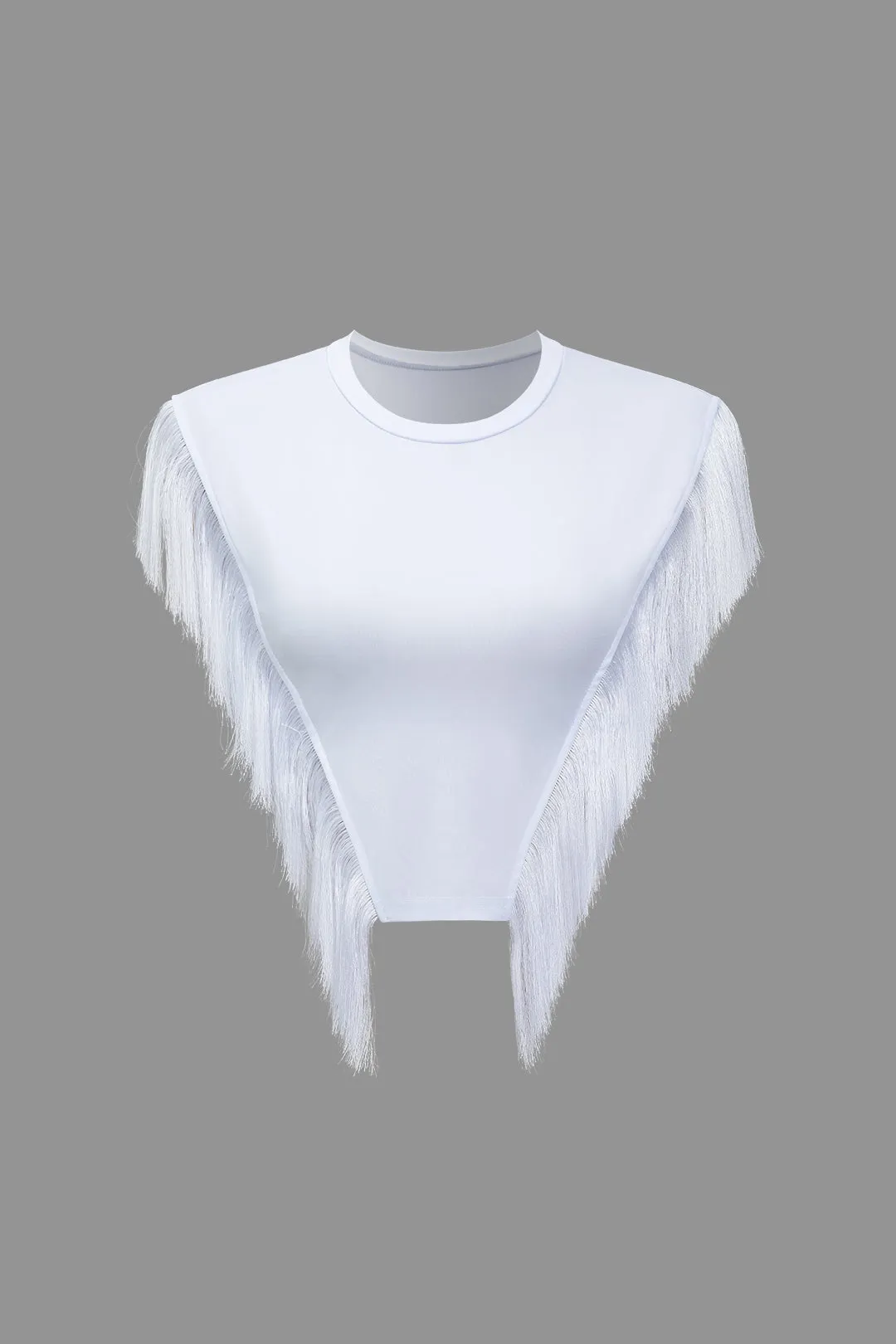 Solid Fringe Vest And Drawstring Shorts Set sold by Micas product image thumbnail 2