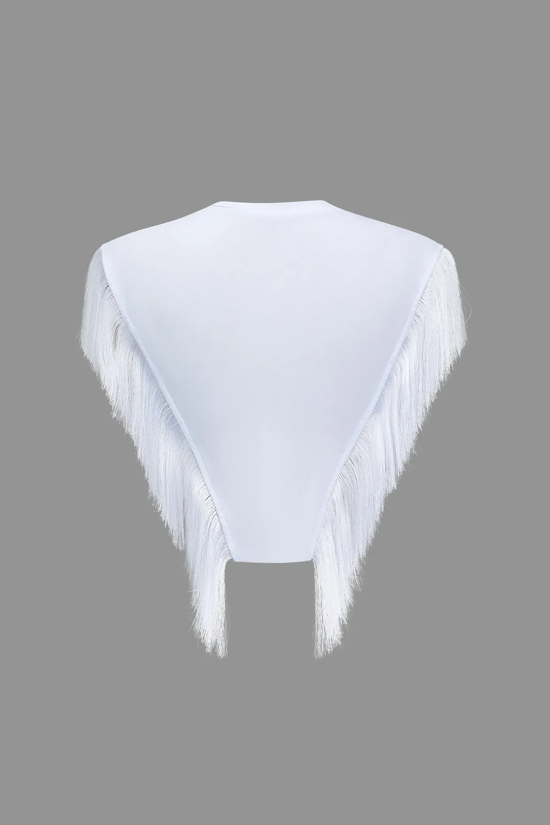 Solid Fringe Vest And Drawstring Shorts Set sold by Micas product image thumbnail 3