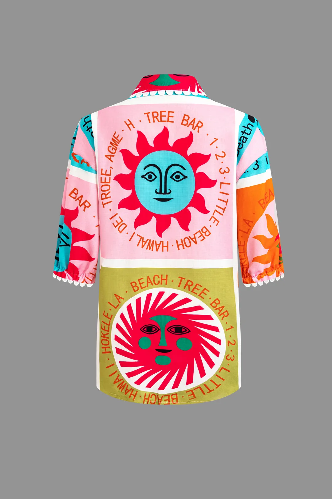 Letter Print Pocket Short Sleeves Top And Shorts Set sold by Micas product image thumbnail 4