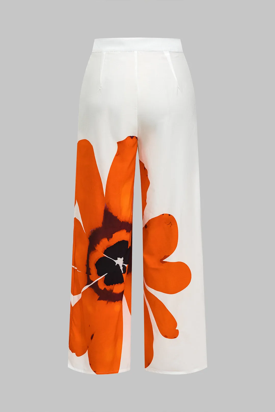 Floral Print Single Shoulder Top And Wide-Leg Trousers Set sold by Micas product image thumbnail 5