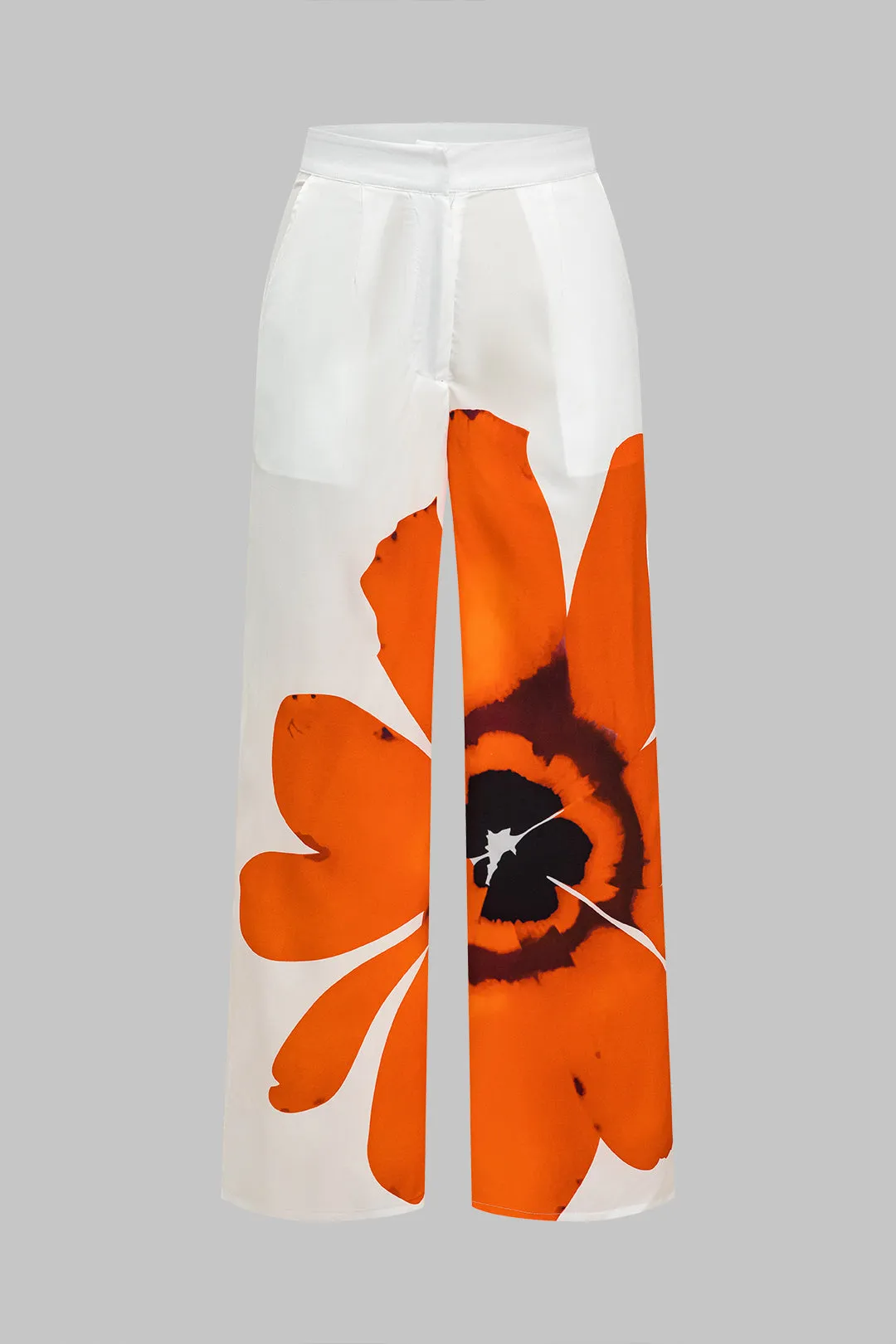 Floral Print Single Shoulder Top And Wide-Leg Trousers Set sold by Micas product image thumbnail 4