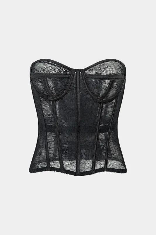 Tie-Up Lace Bustier Corset Tube Top sold by Micas