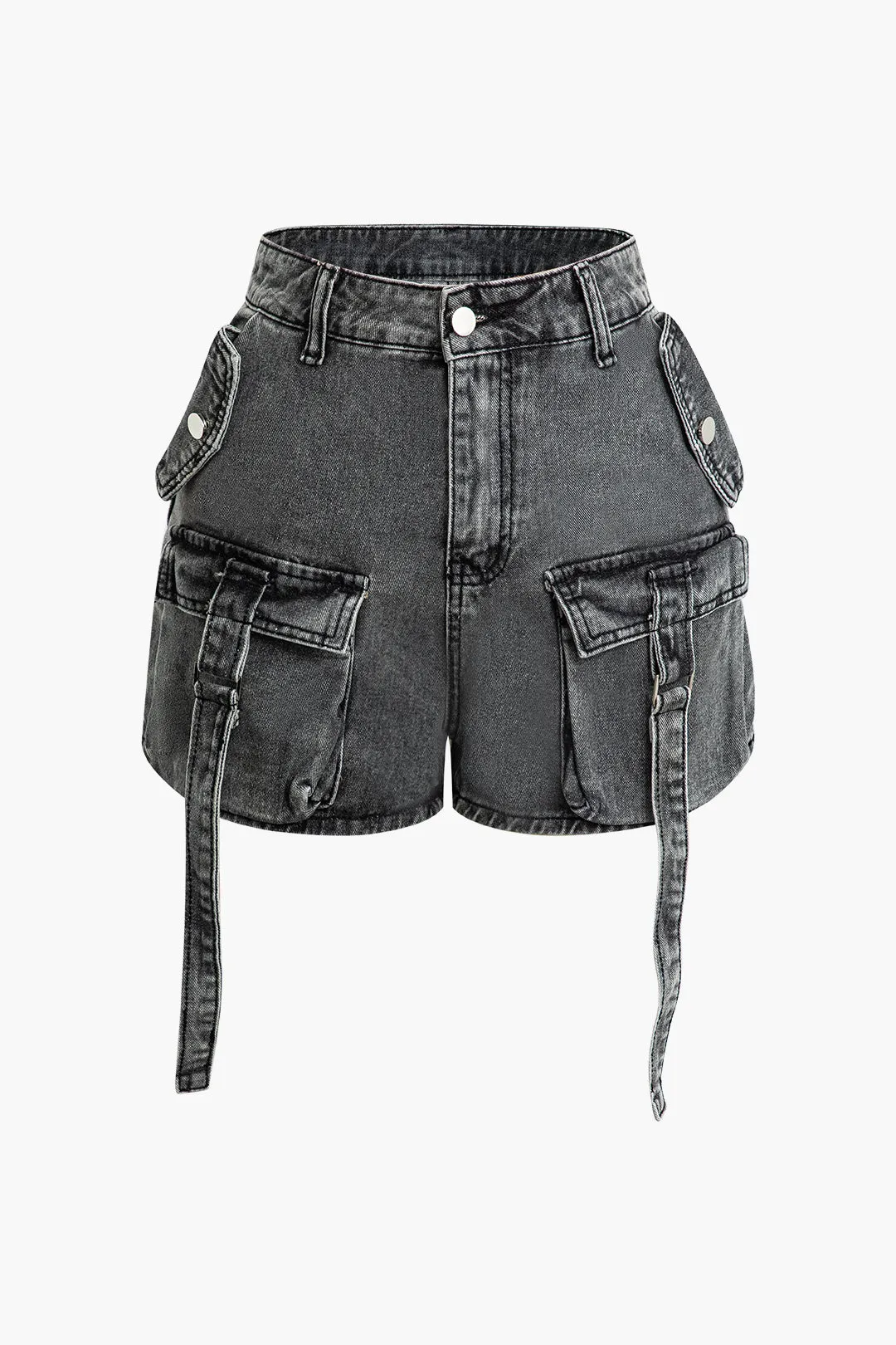Denim 3D Pocket Shorts sold by Micas