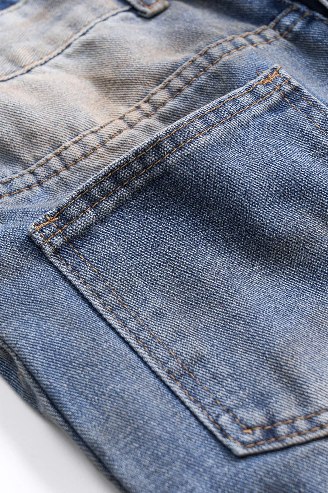 Denim Pocket Straight Wide Leg Jeans sold by Micas product image thumbnail 3