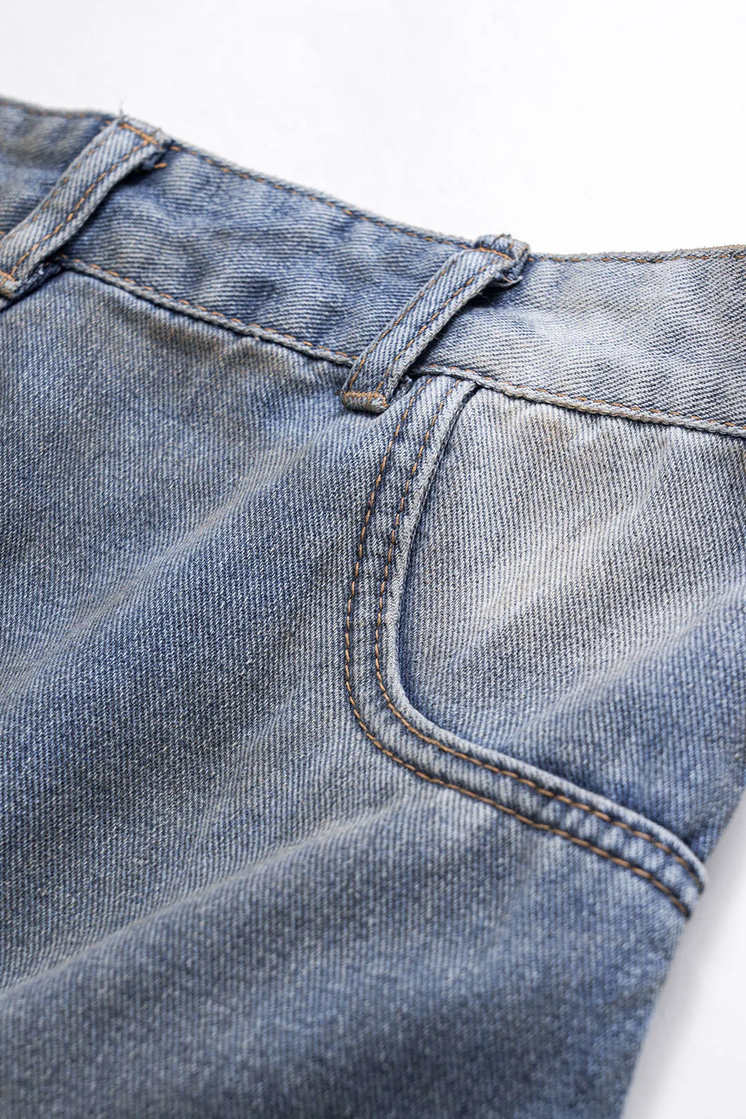 Denim Pocket Straight Wide Leg Jeans sold by Micas product image thumbnail 5