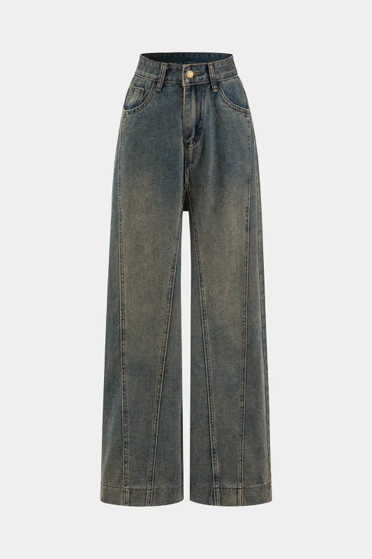 Denim High Waist Wide Leg Jeans sold by Micas