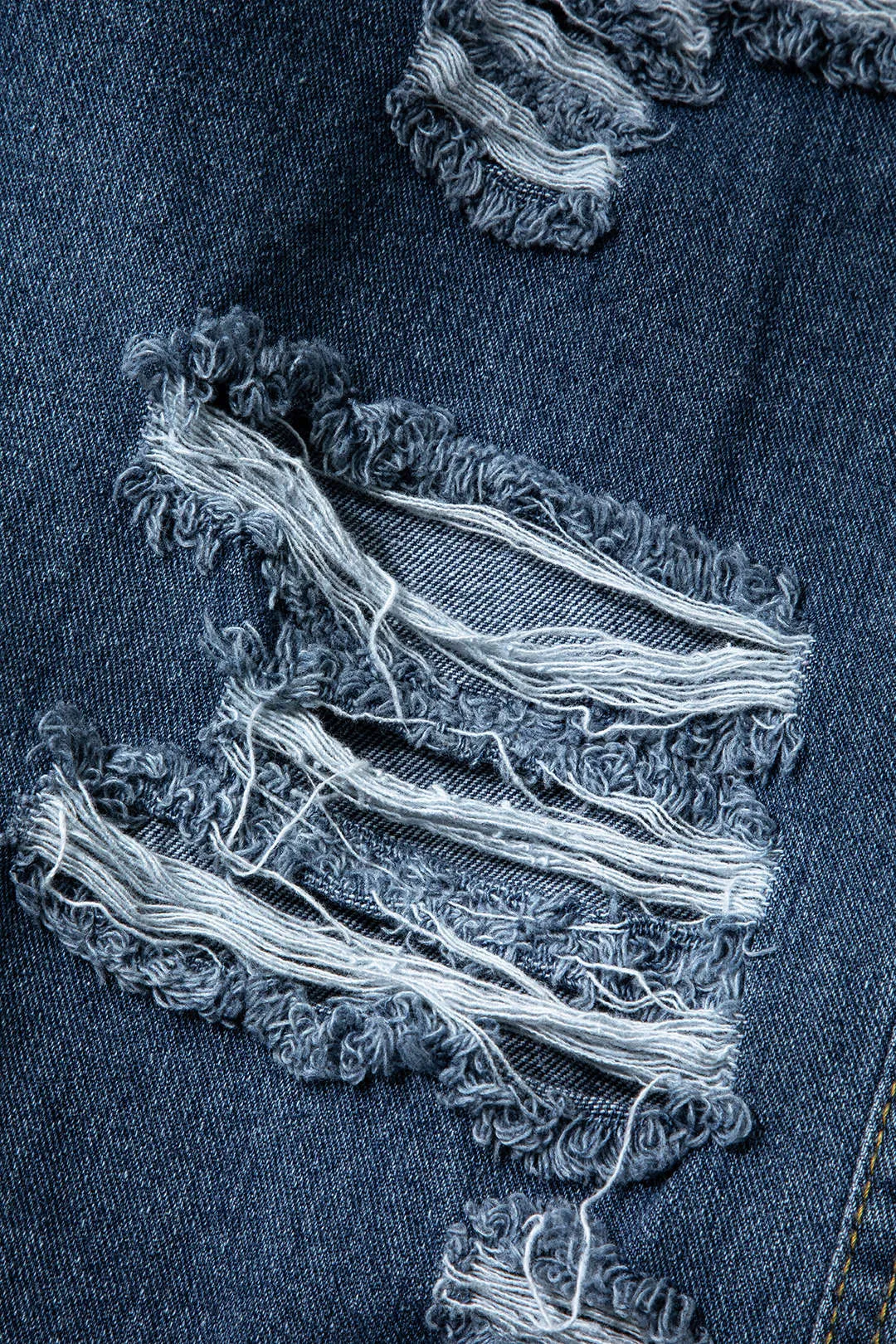 Denim Frayed Fringe Straight Leg Jeans sold by Micas product image thumbnail 3
