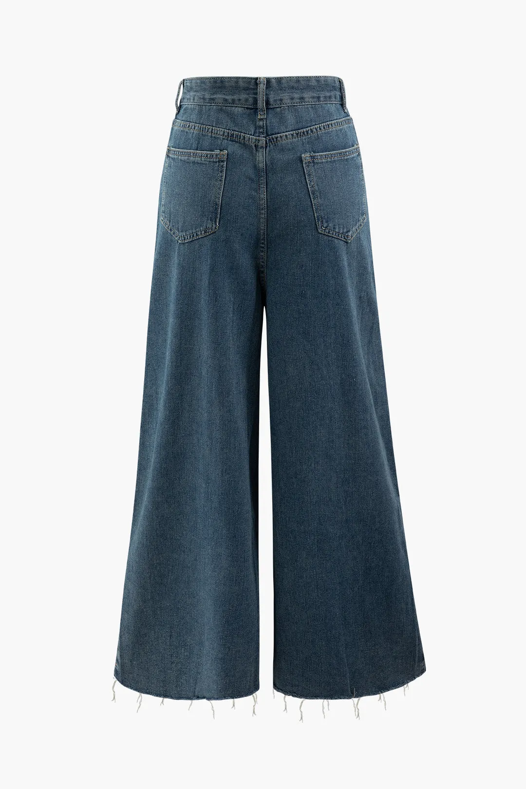 Denim Frayed Pocket High-Waisted Jeans sold by Micas product image thumbnail 2