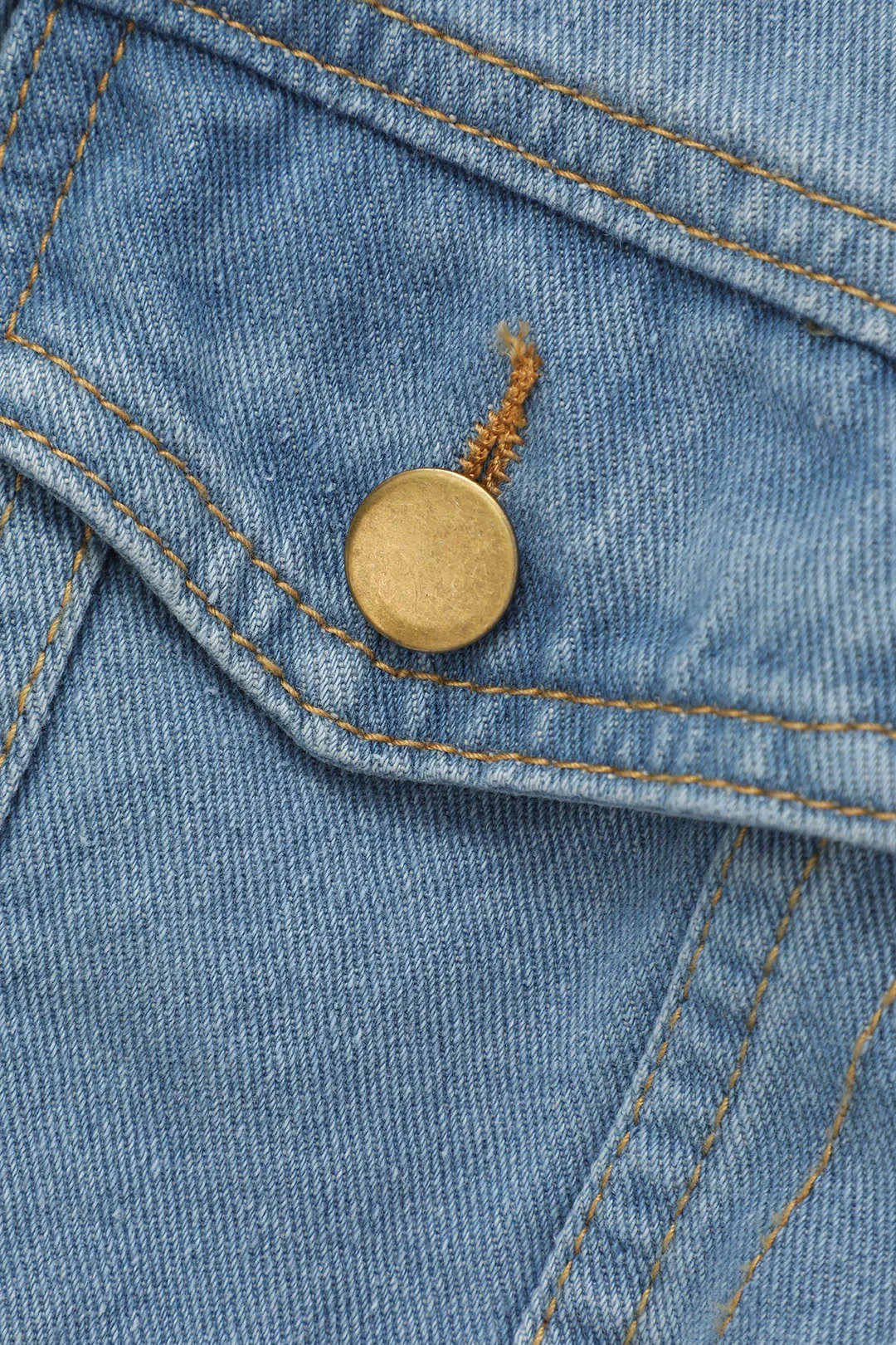 Denim Button Pocket Ripped Fringe Outerwear sold by Micas product image thumbnail 3