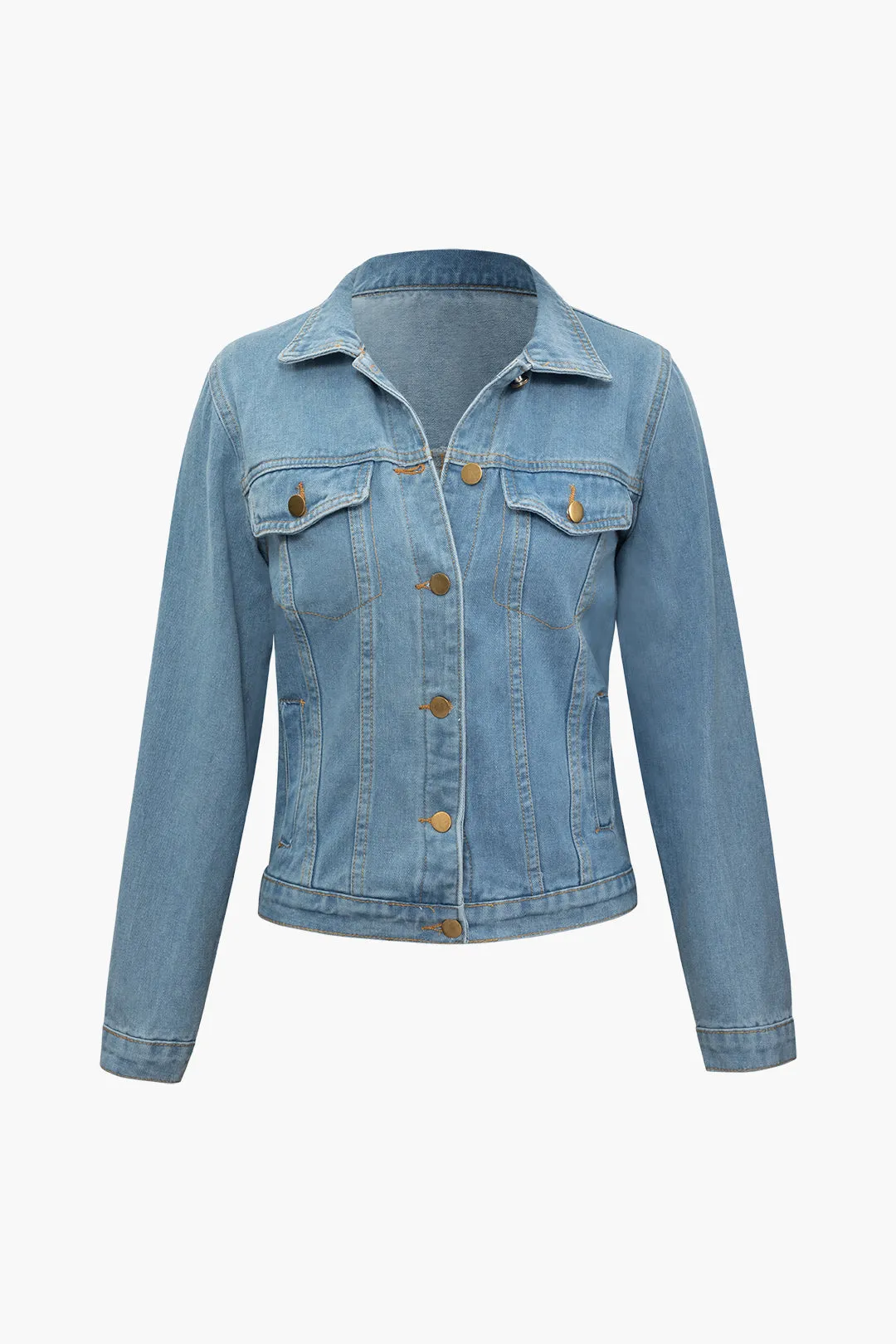 Denim Button Pocket Ripped Fringe Outerwear sold by Micas