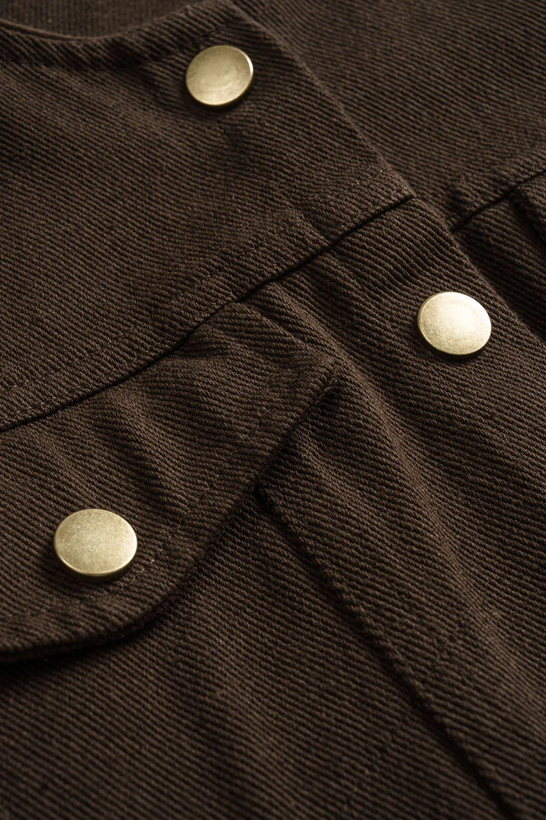 Denim Round Neck Button Pocket Outerwear sold by Micas product image thumbnail 4