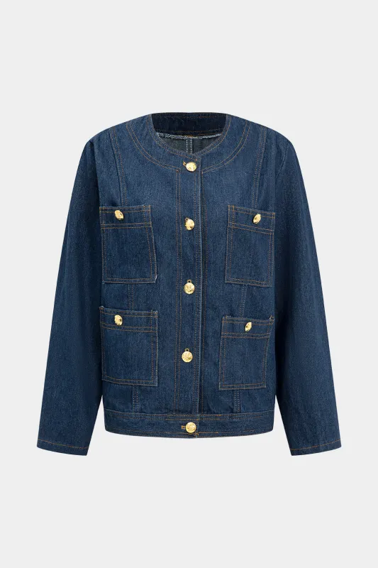 Denim Button Pocket Outerwear sold by Micas