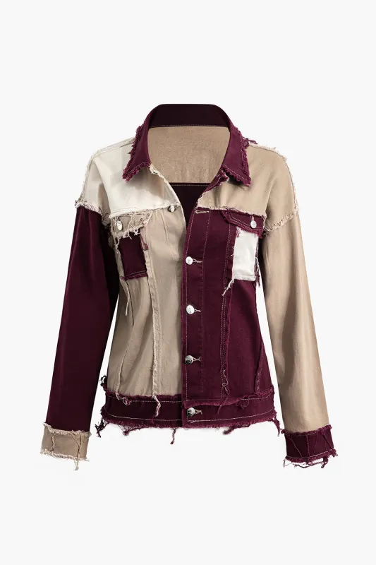 Denim Frayed Ripped Outerwear sold by Micas