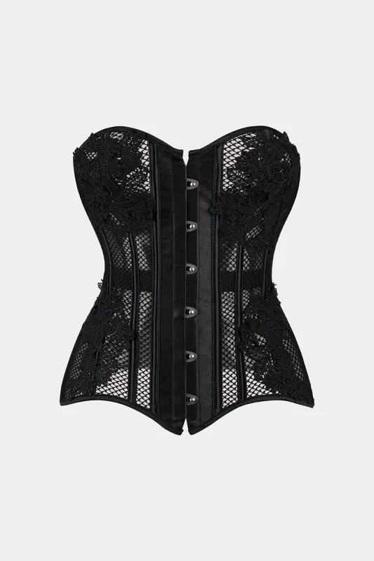 Embroidery Sheer Corset Waist Tube Top sold by Micas
