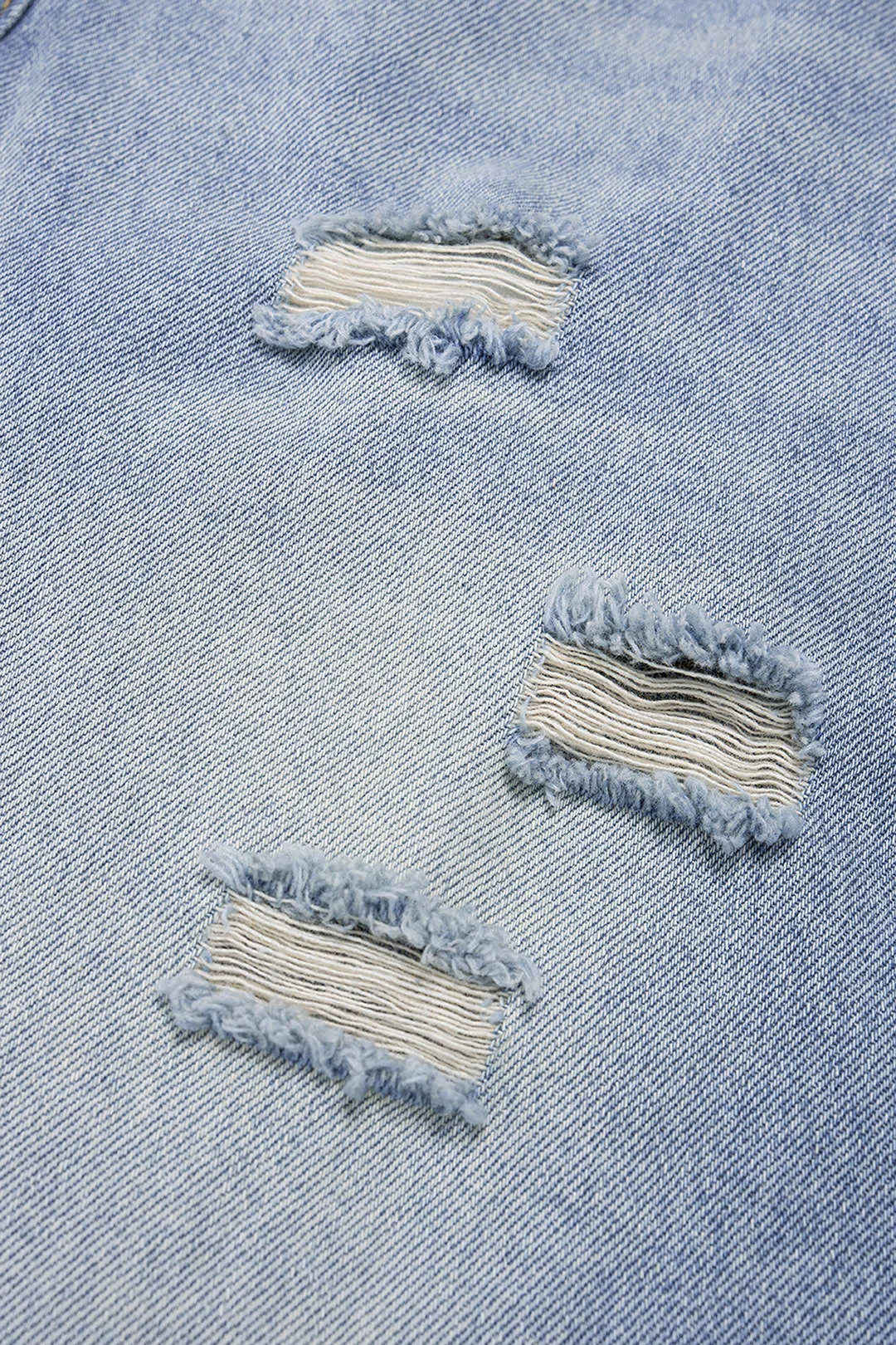 Denim Ripped Wide Leg Jeans sold by Micas product image thumbnail 4