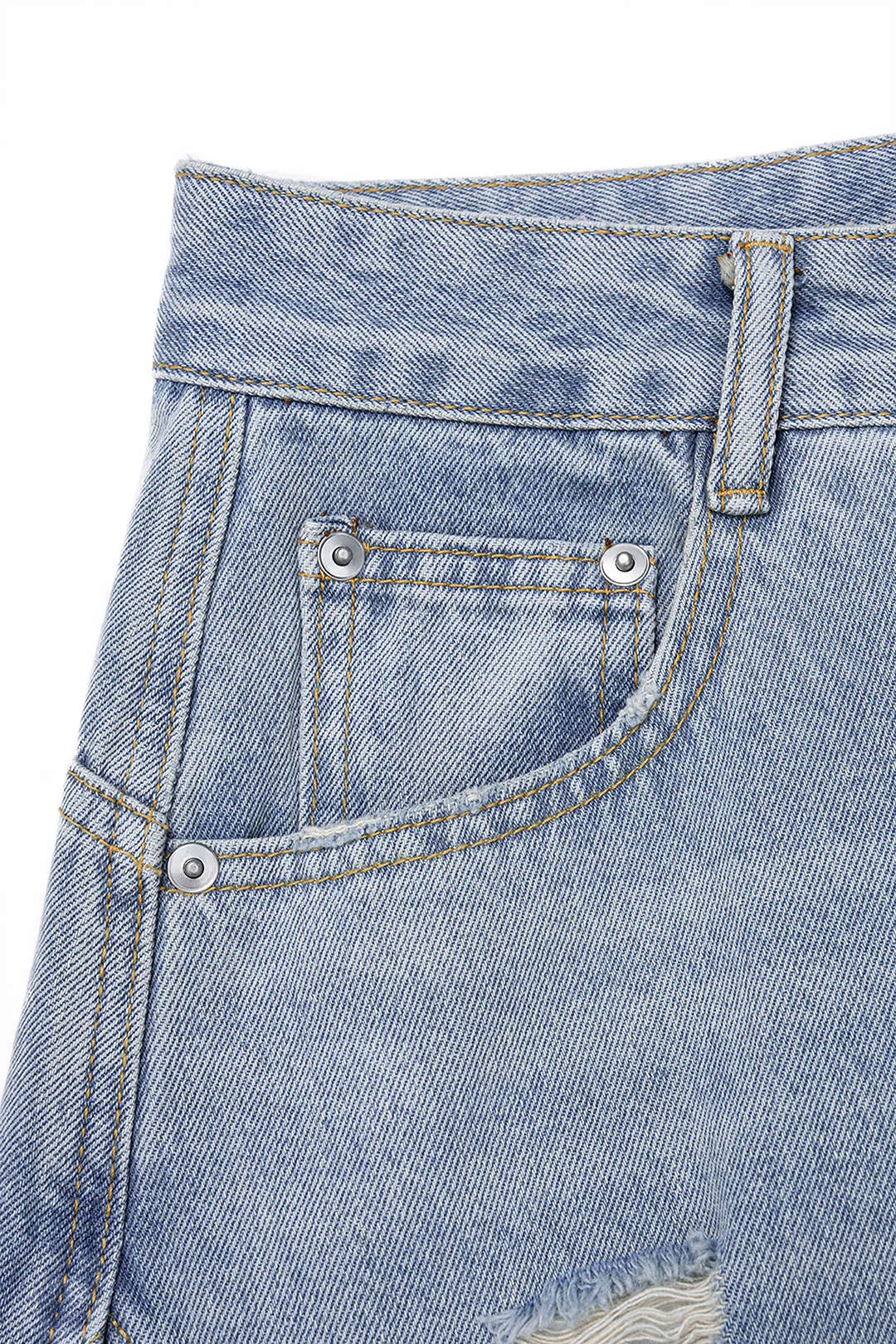 Denim Ripped Wide Leg Jeans sold by Micas product image thumbnail 3