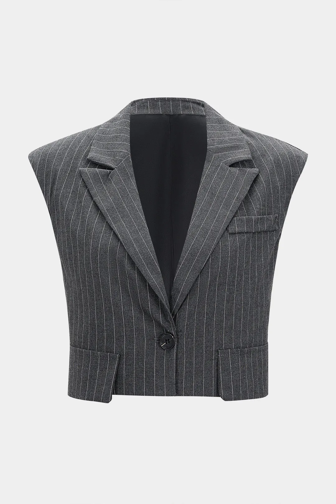 Stripes Print Button Vest sold by Micas