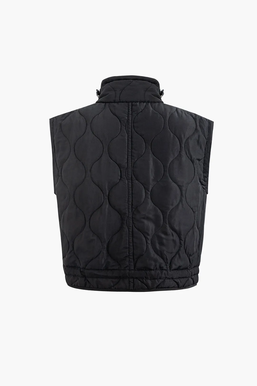 Quilted Drawstring Pocket Zipper Vest sold by Micas product image thumbnail 2