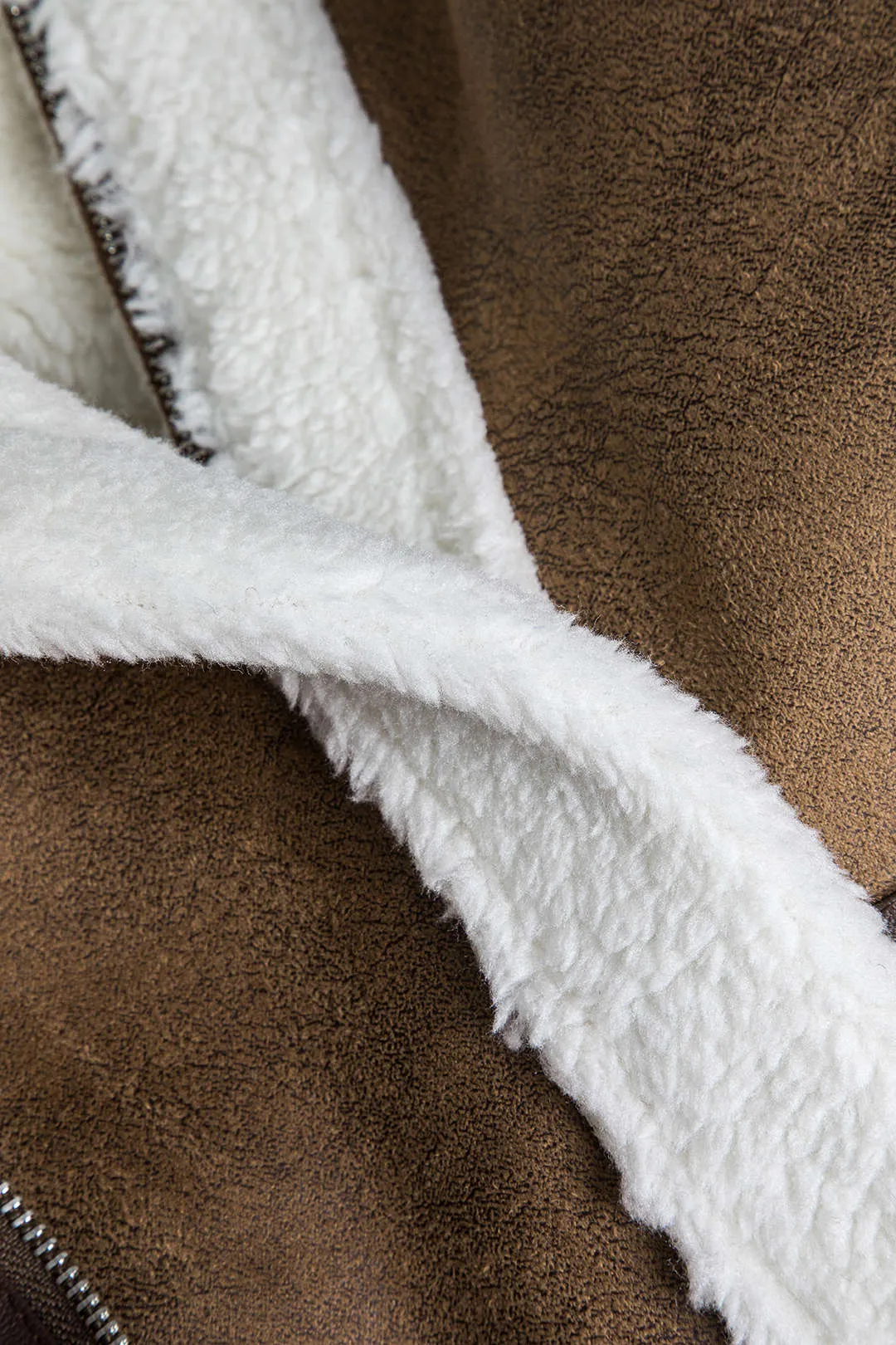 Suede Patchwork Zipper Jacket sold by Micas product image thumbnail 4