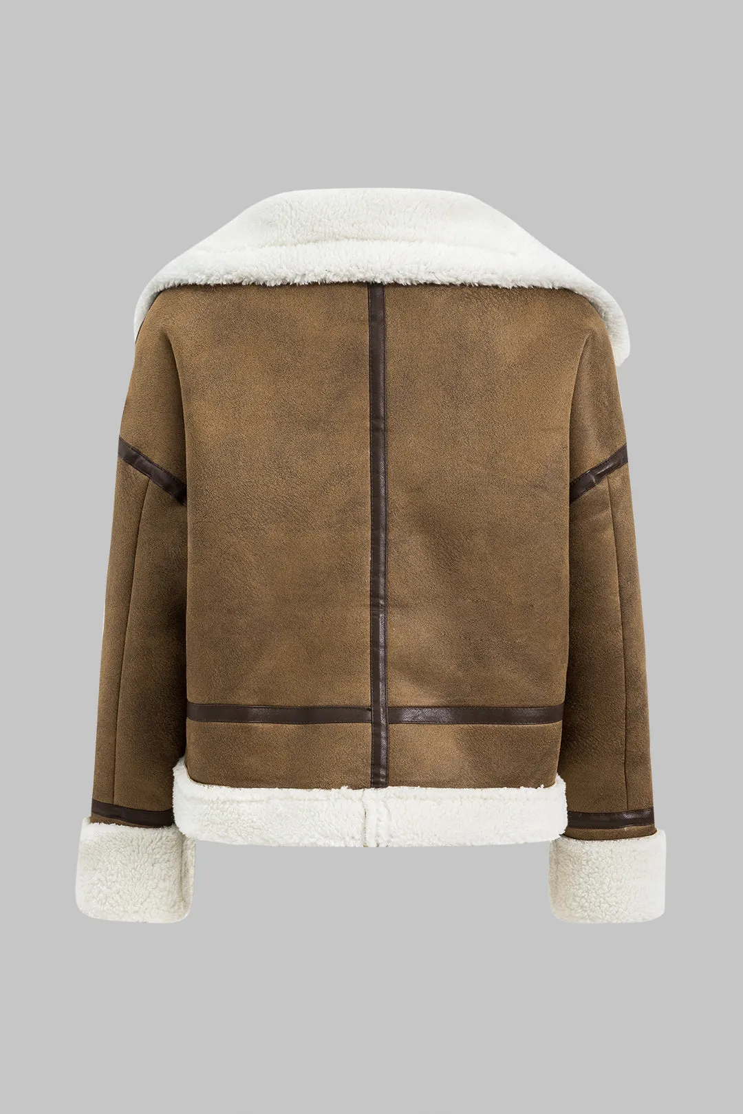 Suede Patchwork Zipper Jacket sold by Micas product image thumbnail 2