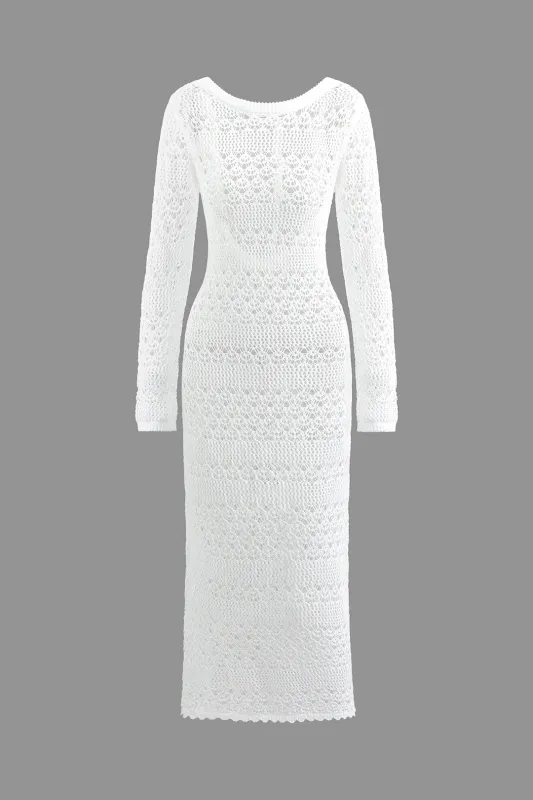 Knit Backless Tie-Up  Long Sleeve Dress sold by Micas