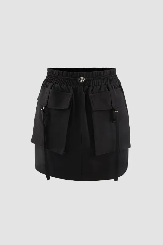 Solid Drawstring Pocket Skirt sold by Micas