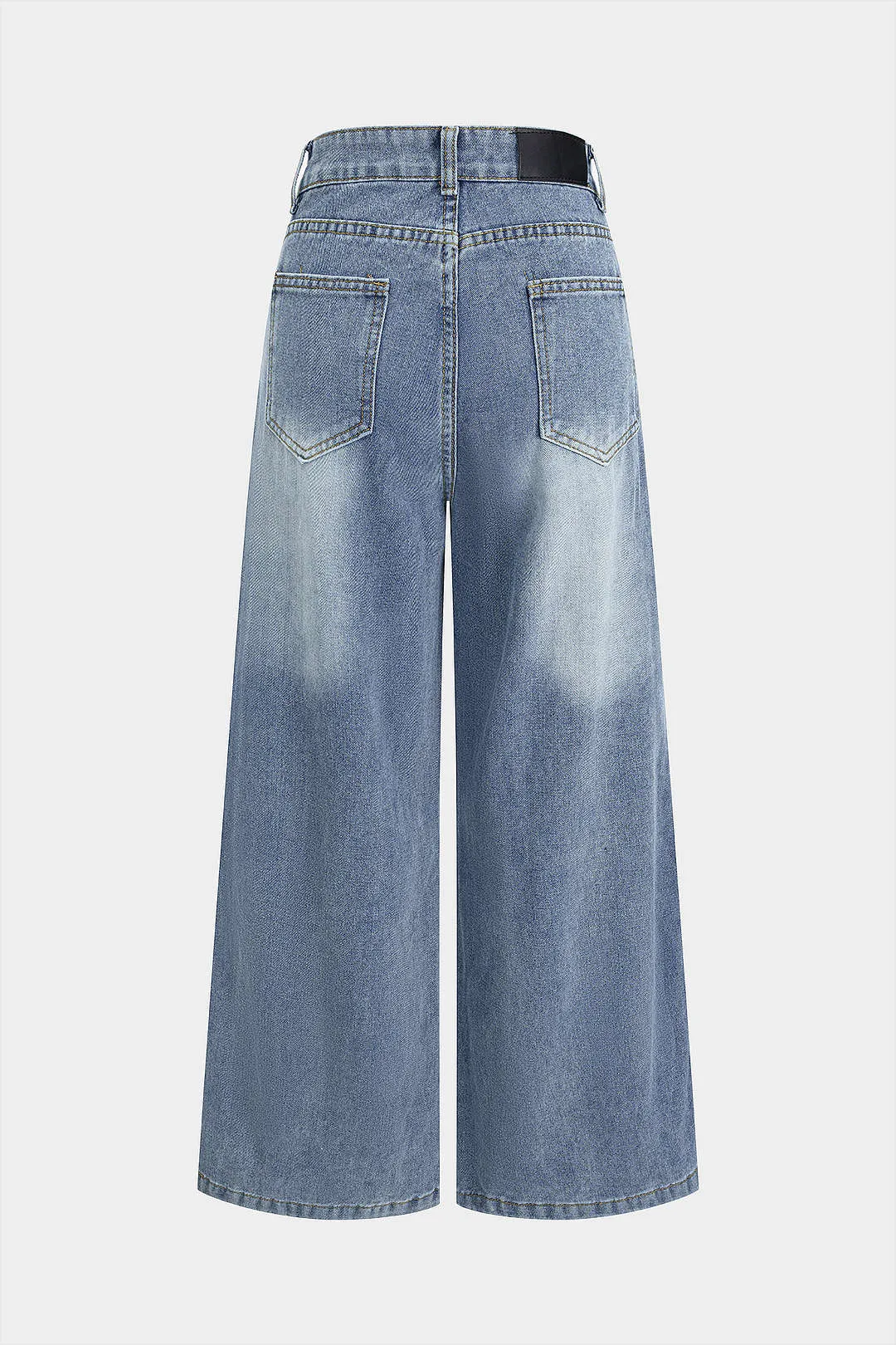 Denim Button Zipper Pocket Straight Leg Jeans sold by Micas product image thumbnail 2