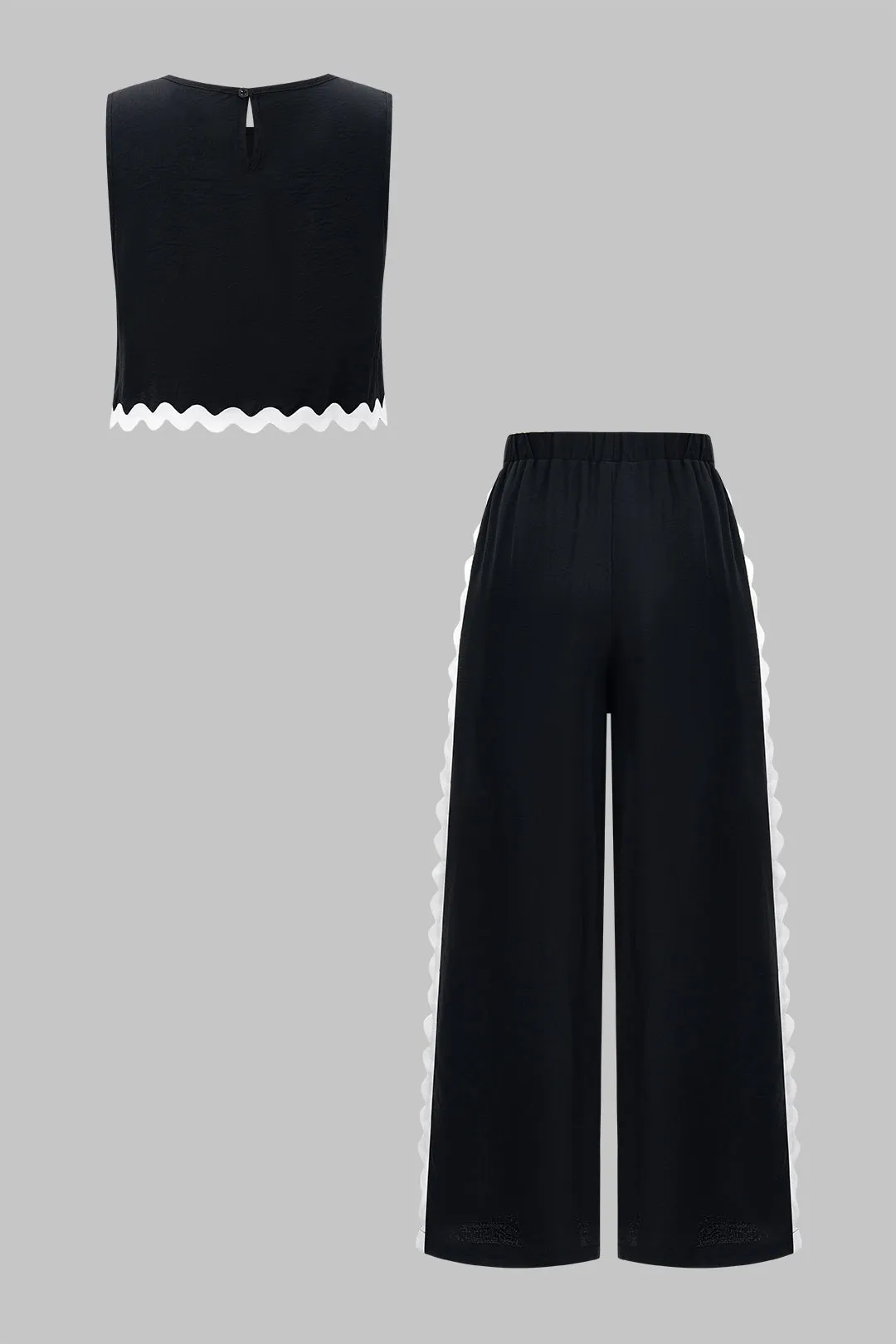 Contrast Sleeveless Vest And Long Pants Set sold by Micas product image thumbnail 2