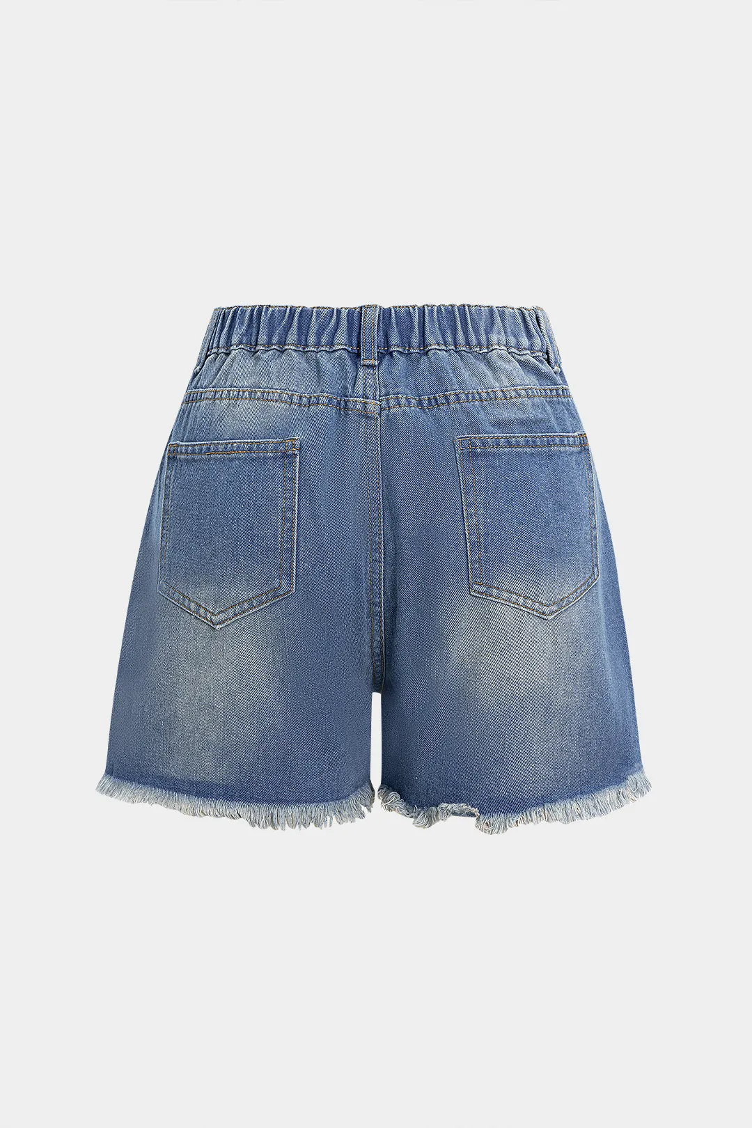 Denim Frayed Irregular Cutoff Shorts sold by Micas product image thumbnail 2