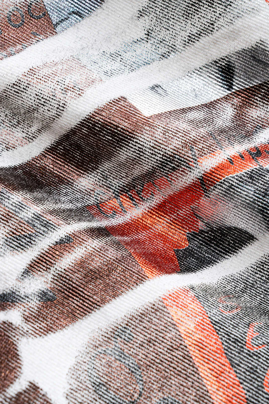 Denim Letter Print Tie Dye Pocket High Jeans sold by Micas product image thumbnail 5