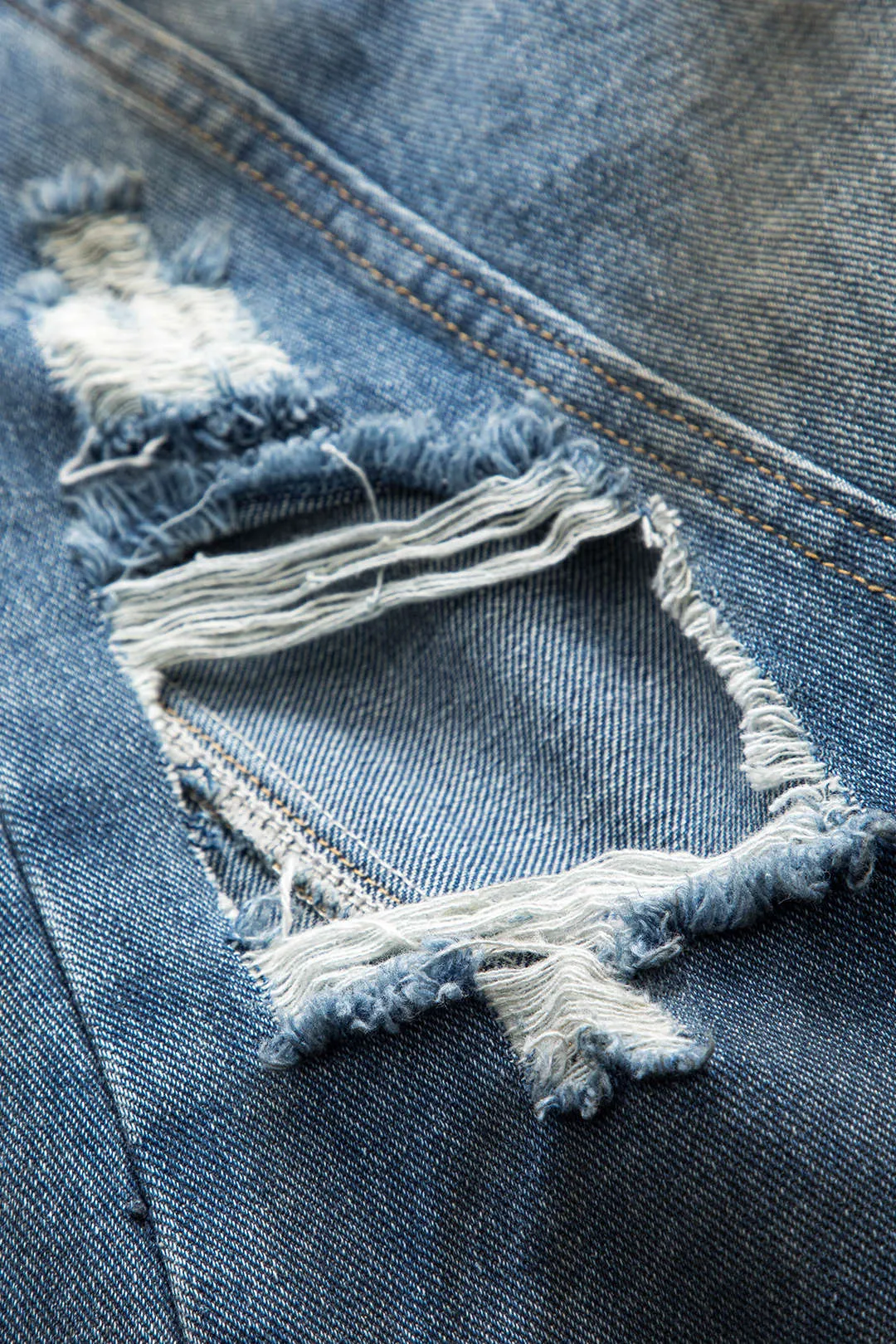Denim Ripped Wide Leg Jeans sold by Micas product image thumbnail 3